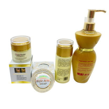 Gluta Master 24K Gold Kojic Acid Fast Whitening Action Skincare Set