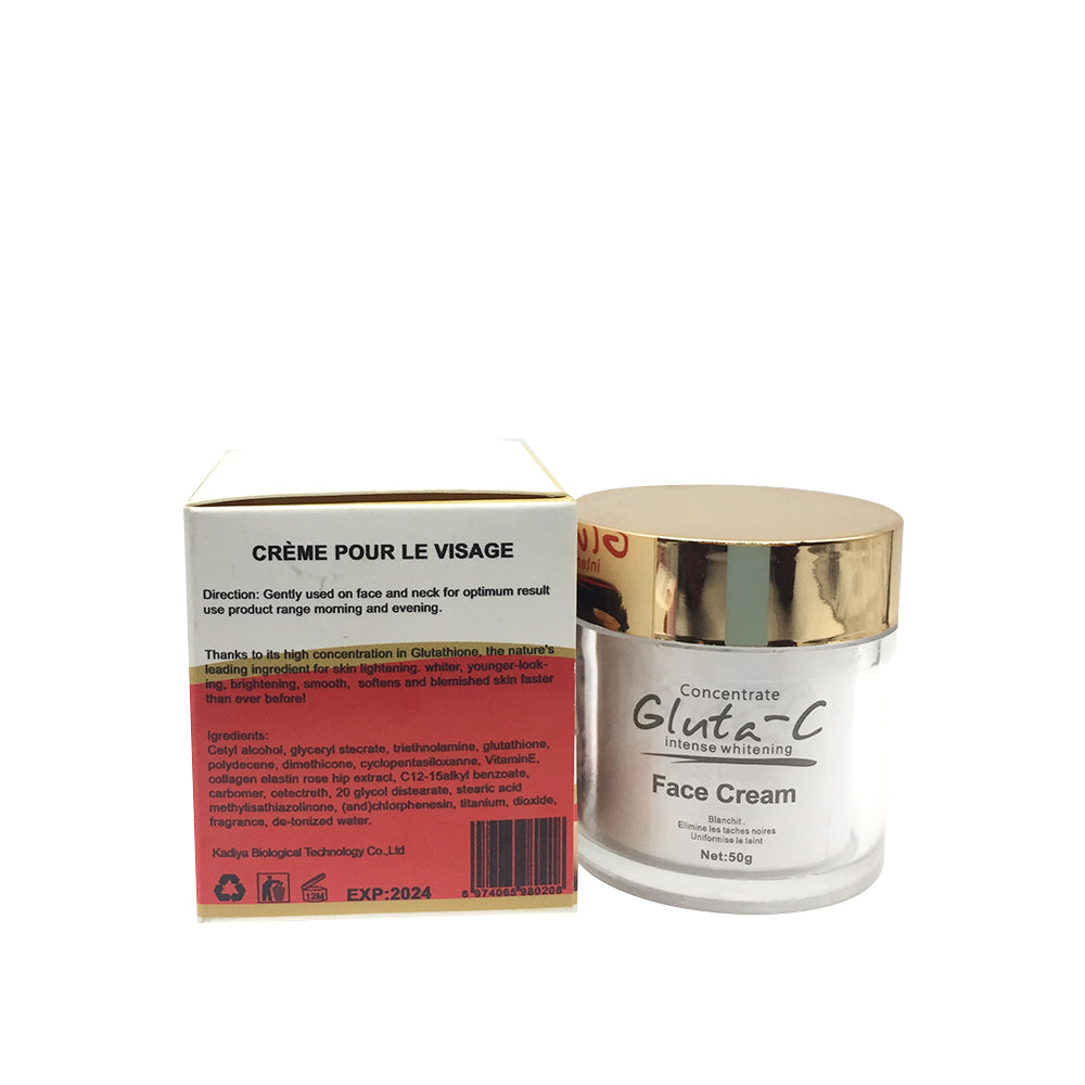 Crème éclaircissante intense pour le visage Gluta C