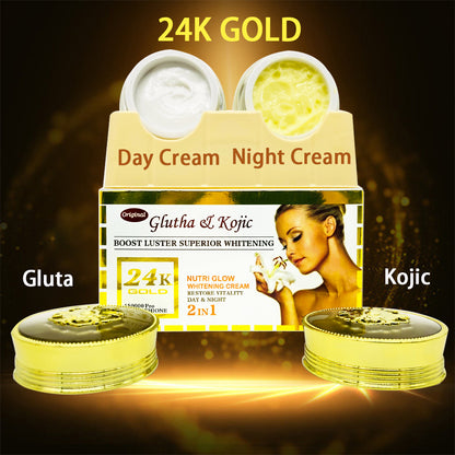 Crème pour le visage au glutathion et au kojic 24K Gold 