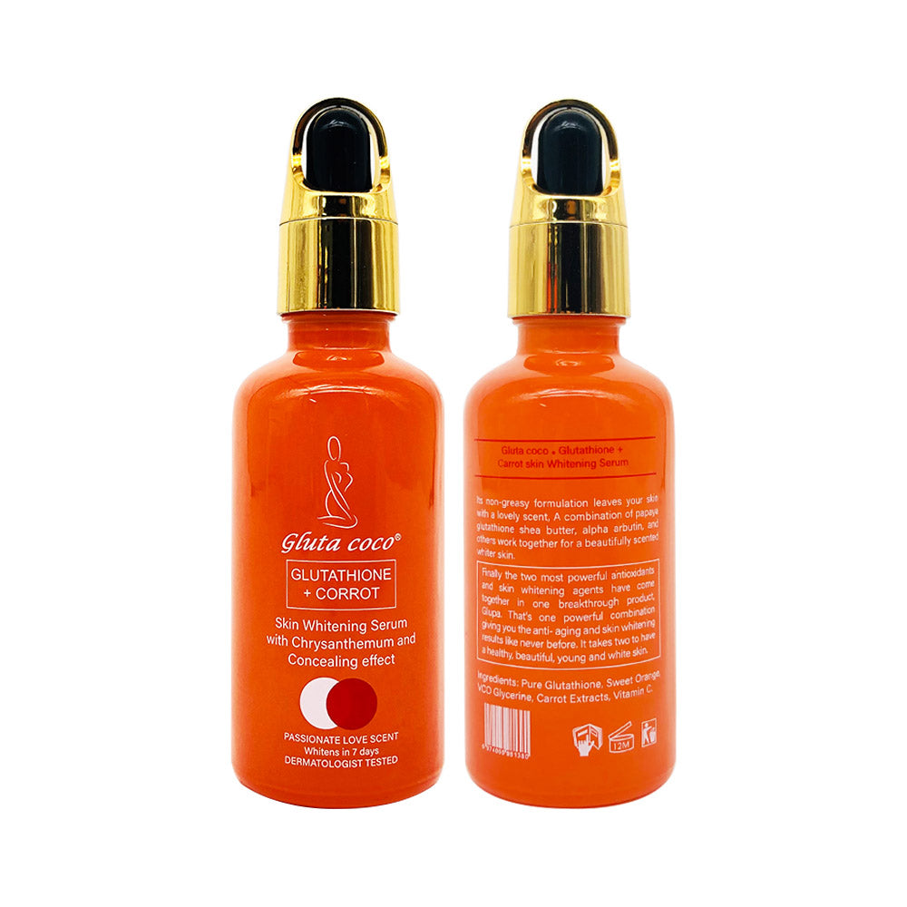 Gluta Coco Carrot GLUTATHIO+ CARROT Skin Whitening Brightening Serum Powerful Antioxidants Anti-Aging Serum Oil 50ML